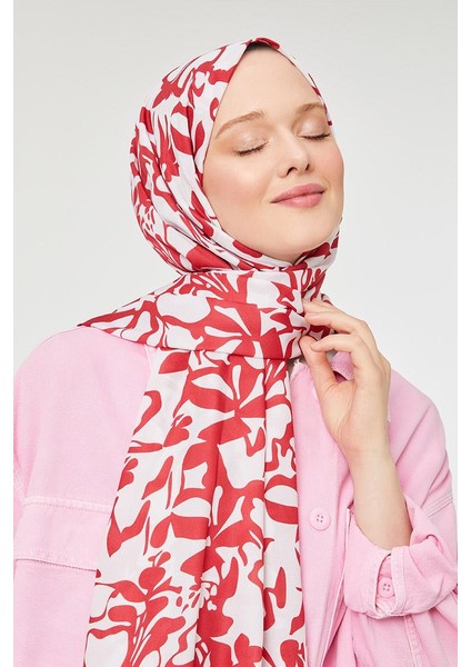 Bordo Yonca Desen Mono Şal modelleri