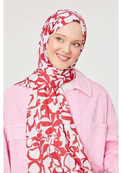 Bordo Yonca Desen Mono Şal fırsatları