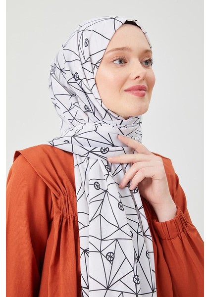 Siyah Geometrik Desen Violet Medine İpeği Şal fiyatları