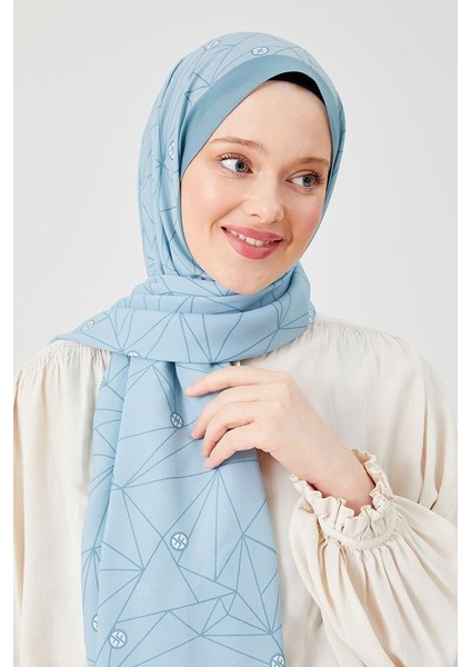 Mint Yeşili Geometrik Desen Violet Medine İpeği Şal modelleri