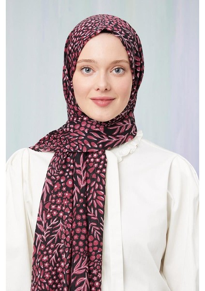 Vişne Baskılı Desenli Cotton Şal