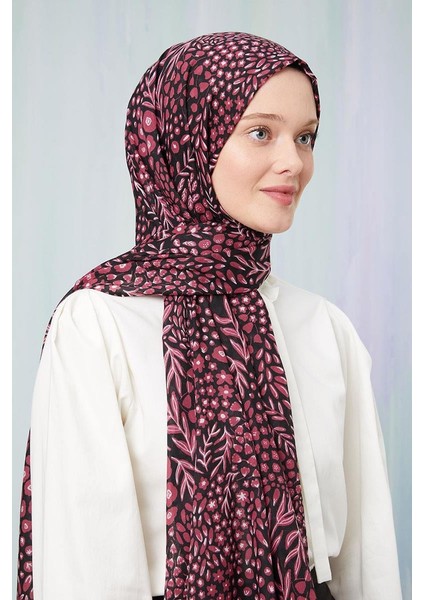 Vişne Baskılı Desenli Cotton Şal modelleri