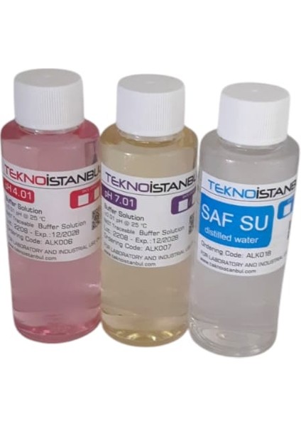 Ph 4.01 - 7.01 Saf Su Distile Su Kalibrasyon Sıvıları 100 ml