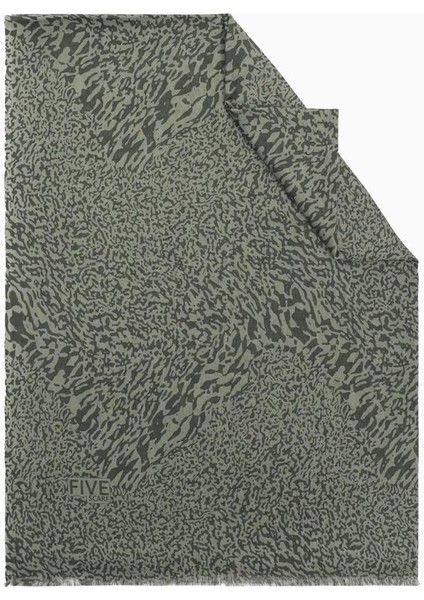 Haki Relax Ebruli Desen Şal