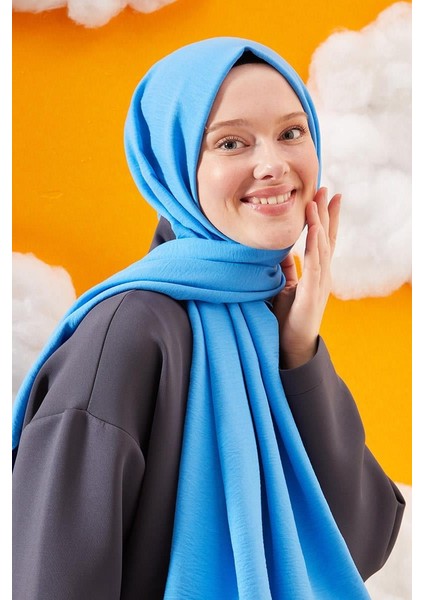 A.Mavi Pamuk Cazz Şal