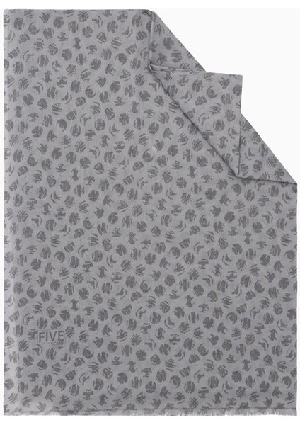 Gri Relax Fırça Puantiye Şal