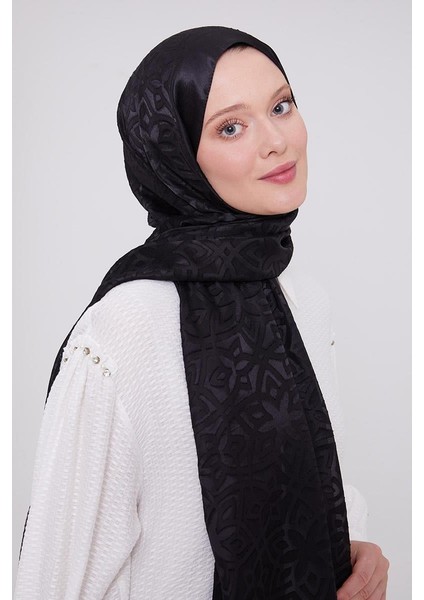 Siyah Büyük Çiçek Desenli Deluxe Devore Şal fiyatları