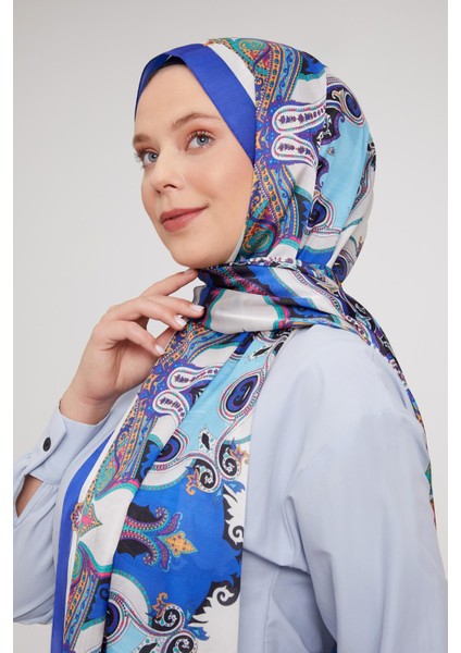 Saks Etnik Çini Desen Vual İpek Şal modelleri