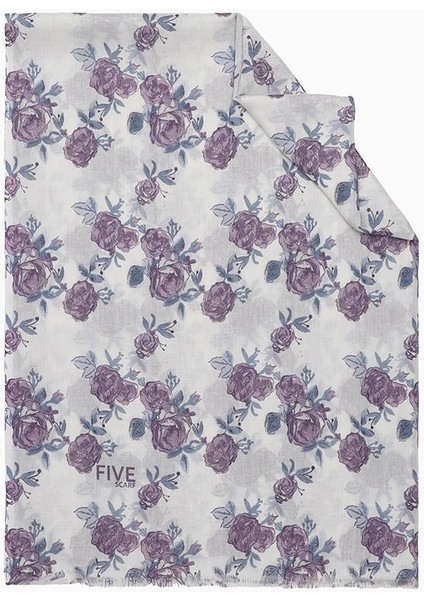 Menekşe Relax Büyük Çiçekli Şal modelleri