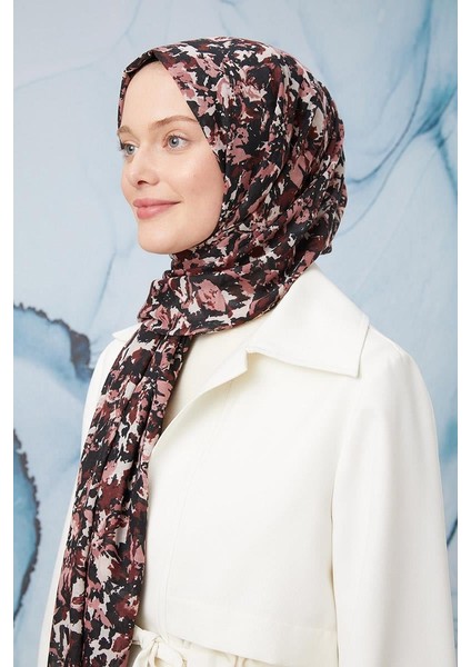 Pudra Suluboya Çiçek Desen Cotton Şal modelleri