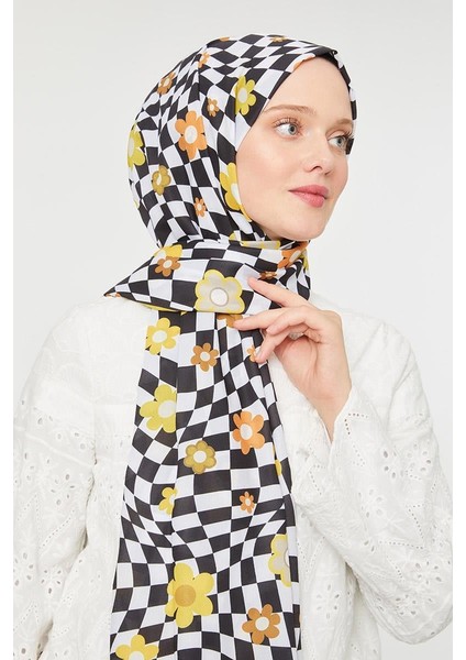 Safran Çiçek Desen Mono Krep Şal fiyatları