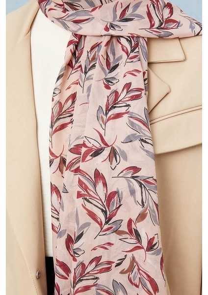 Vişne Yaprak Desen Cotton Şal fırsatları