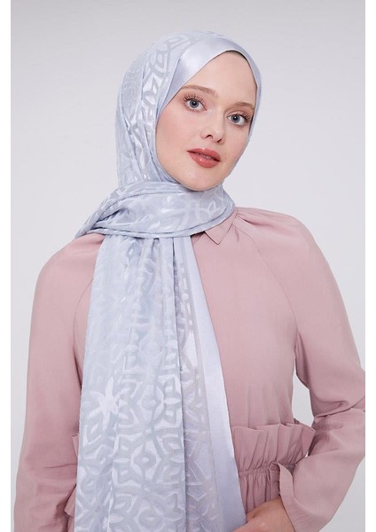 Bebe Mavisi Büyük Çiçek Desenli Deluxe Devore Şal