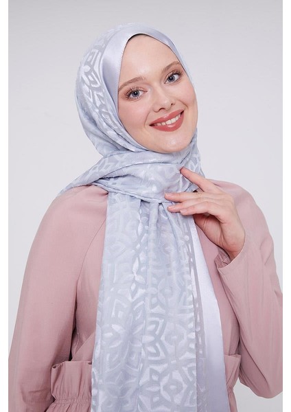 Bebe Mavisi Büyük Çiçek Desenli Deluxe Devore Şal