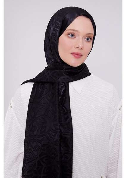 Siyah Büyük Çiçek Desenli Deluxe Devore Şal modelleri