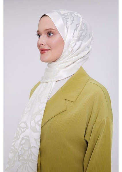 Beyaz Gül Desen Deluxe Devore Şal fırsatları