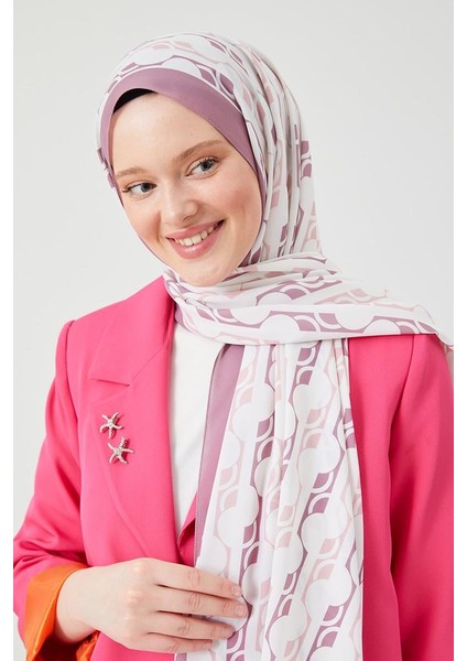 Gül Yuvarlak Desen Violet Medine İpeği Şal fiyatları