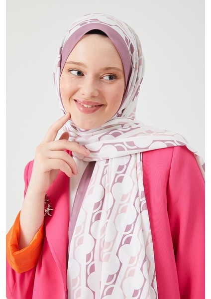 Gül Yuvarlak Desen Violet Medine İpeği Şal modelleri