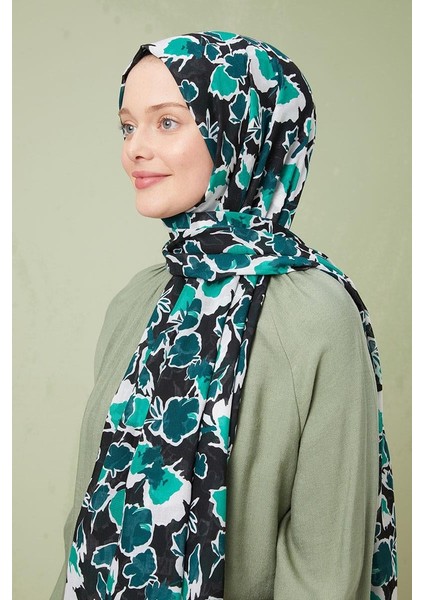 Yeşil Desenli Cotton Şal modelleri