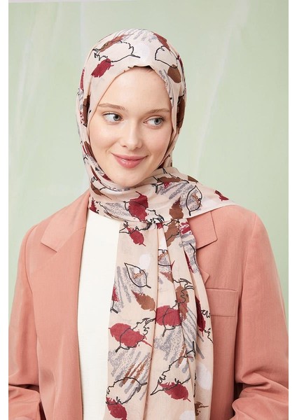 Kum Karışık Yaprak Desen Cotton Şal fiyatları
