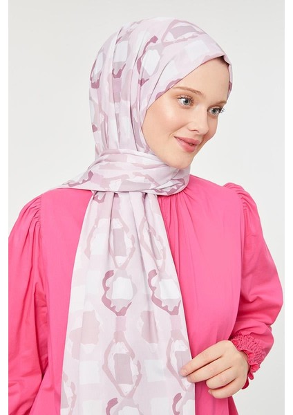 Pembe Üçgen Desen Mono Krep Şal fırsatları