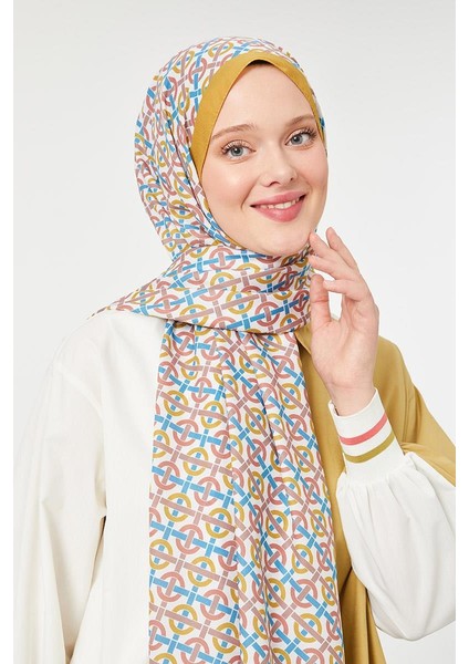 Safran Yuvarlak Desen Mono Krep Şal fiyatları