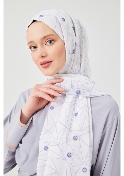 Lila Geometrik Desen Violet Medine İpeği Şal fiyatları