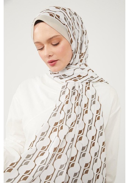 Haki Yuvarlak Desen Violet Medine İpeği Şal modelleri