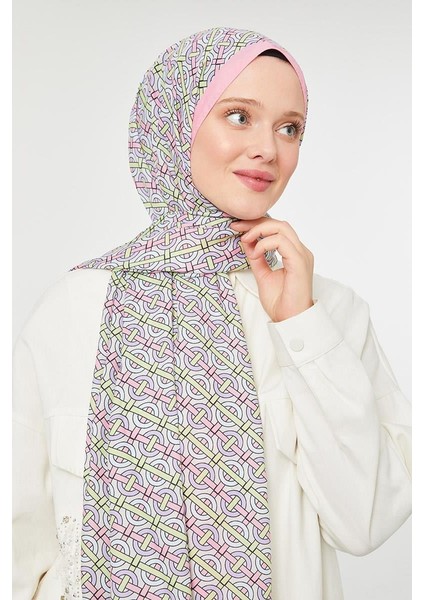 Şeker Pembe Yuvarlak Desen Mono Krep Şal fiyatları