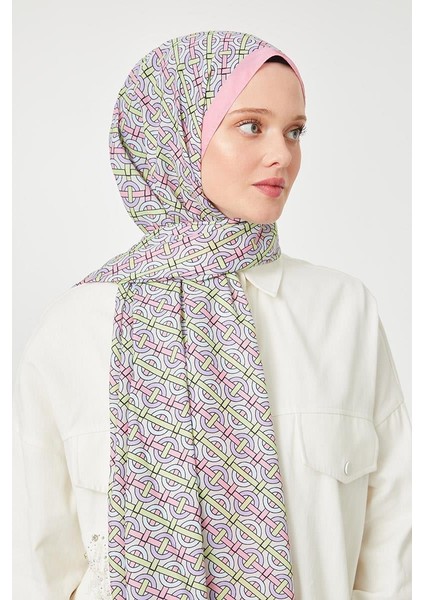 Şeker Pembe Yuvarlak Desen Mono Krep Şal fırsatları