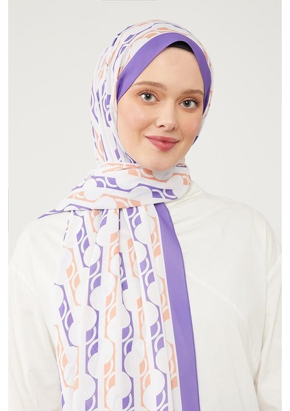 Menekşe Yuvarlak Desen Violet Medine İpeği Şal fiyatları