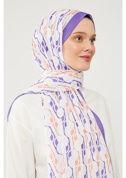 Menekşe Yuvarlak Desen Violet Medine İpeği Şal modelleri