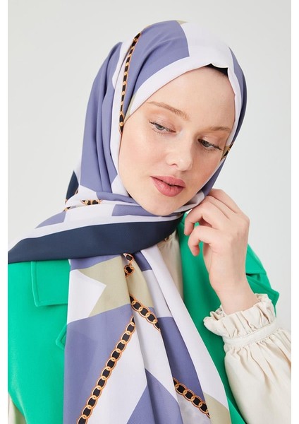 Lacivert Halka Desen Violet Medine İpeği Şal fiyatları