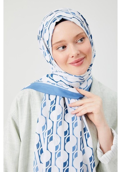 Mavi Yuvarlak Desen Violet Medine İpeği Şal fiyatları