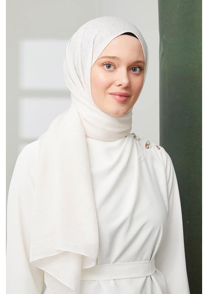 Ekru Pırıltı Şal