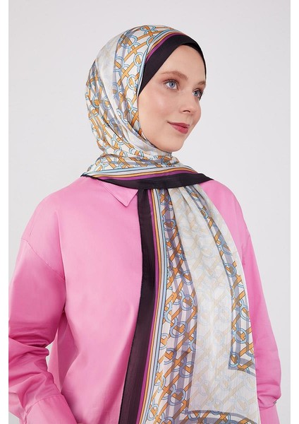 Siyah Şeritli Halka Desen Brand Şal fırsatları