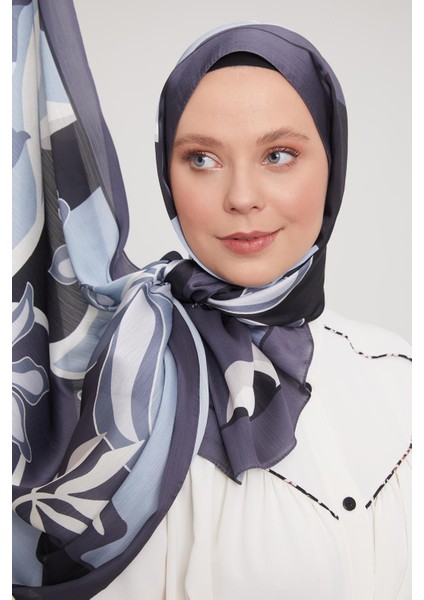 Antrasit Soyut Çiçek Desen Brand Şal modelleri