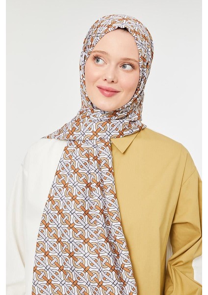 Vizon Yuvarlak Desen Mono Krep Şal