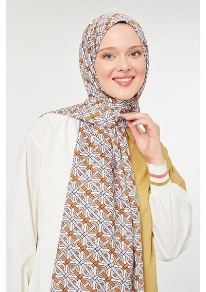 Vizon Yuvarlak Desen Mono Krep Şal fiyatları