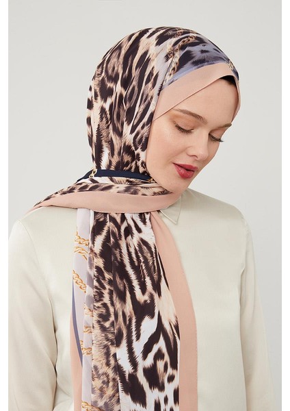 K.Somon Leopar Desen Violet Medine İpeği Şal fiyatları