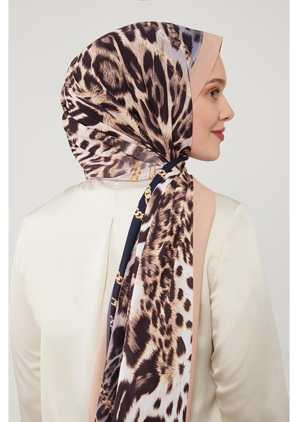 K.Somon Leopar Desen Violet Medine İpeği Şal modelleri