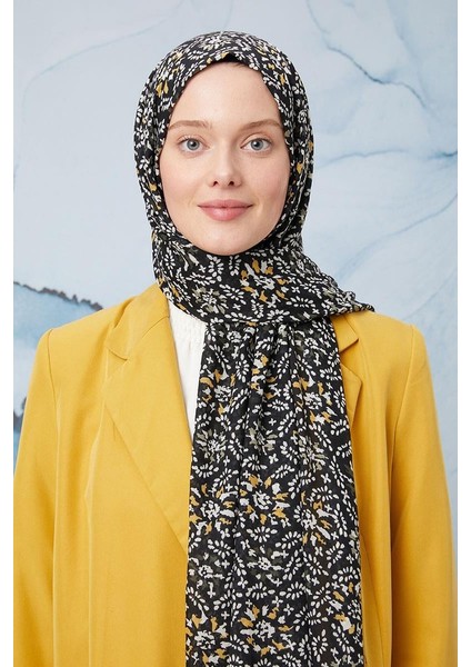 Hardal Tomurcuk Desen Cotton Şal