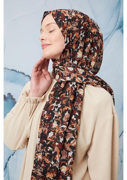 Kızıl Suluboya Çiçek Desen Cotton Şal fiyatları