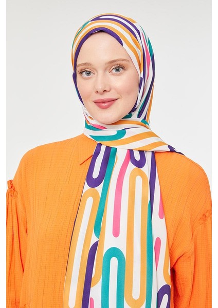 Mor Ataç Desen Mono Krep Şal