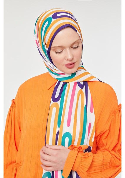 Mor Ataç Desen Mono Krep Şal modelleri