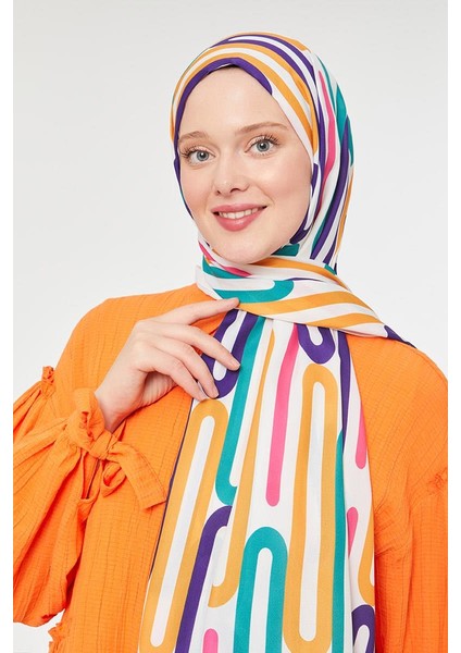 Mor Ataç Desen Mono Krep Şal fırsatları