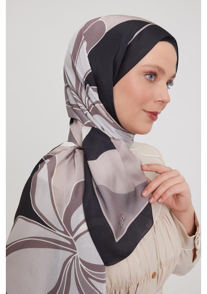 Siyah-Bej Soyut Çiçek Desen Brand Şal fiyatları