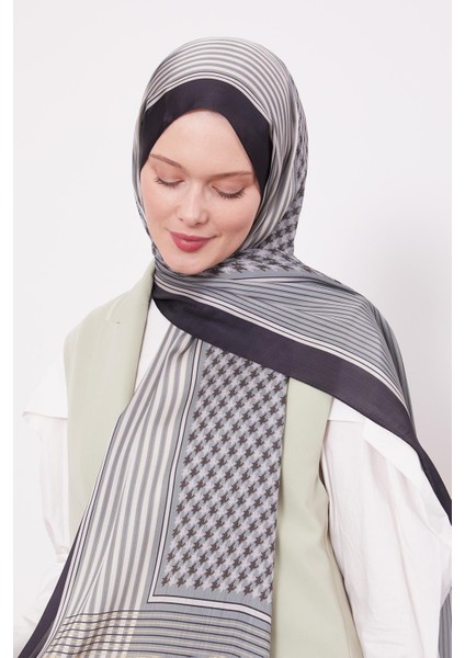 Siyah-Yeşil Kazayağı Desen Brand Şal modelleri