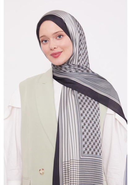 Siyah-Yeşil Kazayağı Desen Brand Şal fırsatları