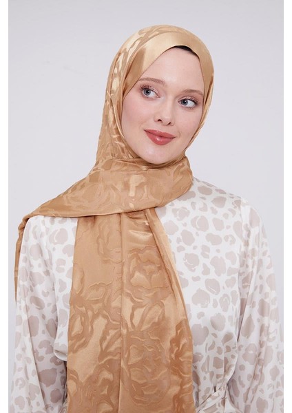 Gold Gül Desen Deluxe Devore Şal